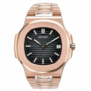 Seiko Mod | Nautilus Rose Gold Black V2