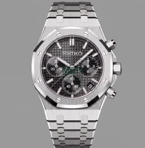Seiko Mod | Royal Oak Chrono Black