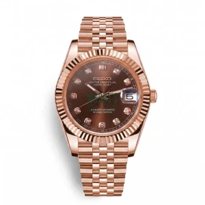 Seiko Mod | Datejust Rose Gold Chocolate Diamond