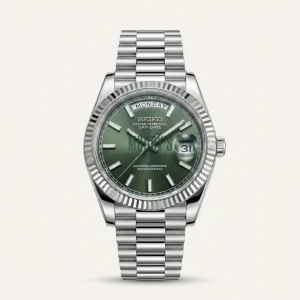 Seiko Mod | Day-Date Olive Baguette